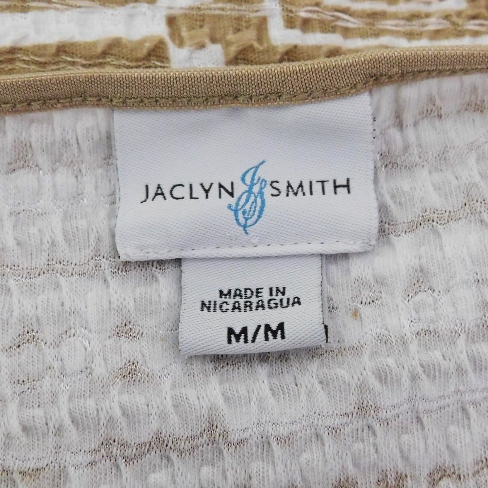Jaclyn Smith Women Brown White Shirt Top - Picture 3 of 5